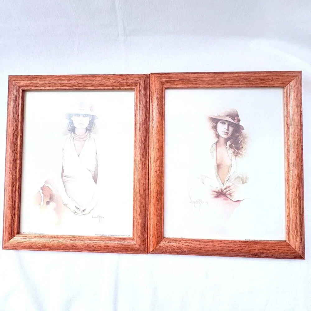 Vintage 1970s‎ Sara Moon Framed Art Prints Jacqueline & Gina